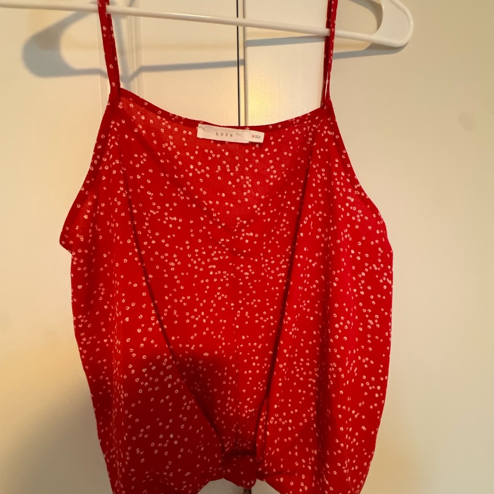Lush Devon Knot Front Cami Crop Blouse - Picture 2 of 6